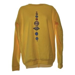 Yellow Sweatshirt with Planets size large